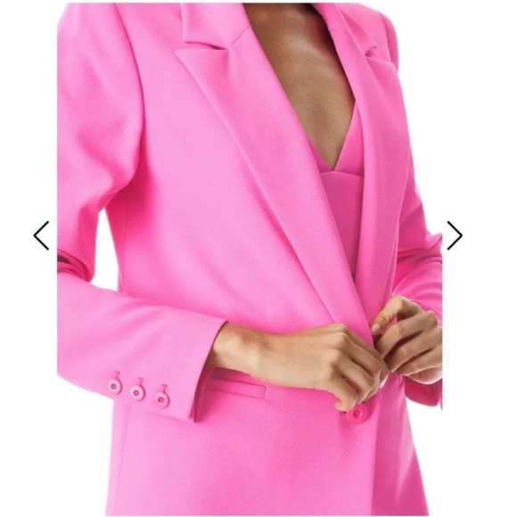 New Alice and Olivia French Rose Pink Denny Notch Collar Blazer Size 8 NWT - Picture 5 of 8